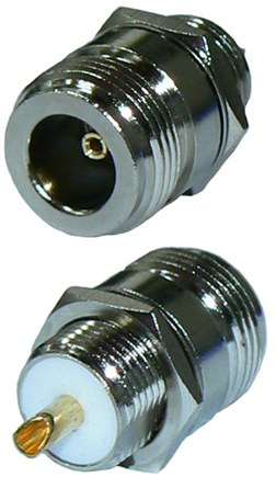N-type female SHM receptacle connector jack – 1/2″-26 brass thread